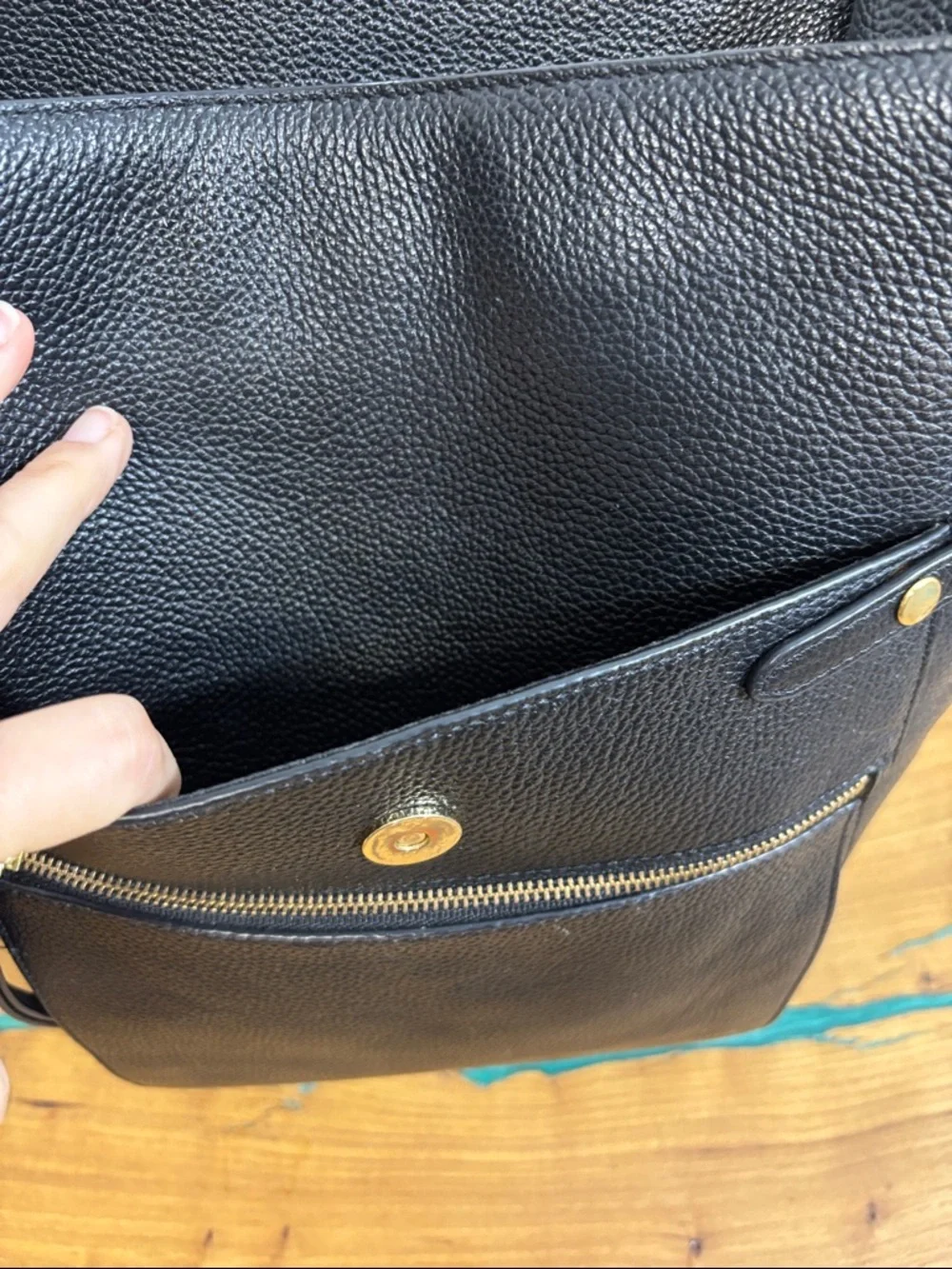 Nordstrom Minimal Black Pebbled Leather Backpack